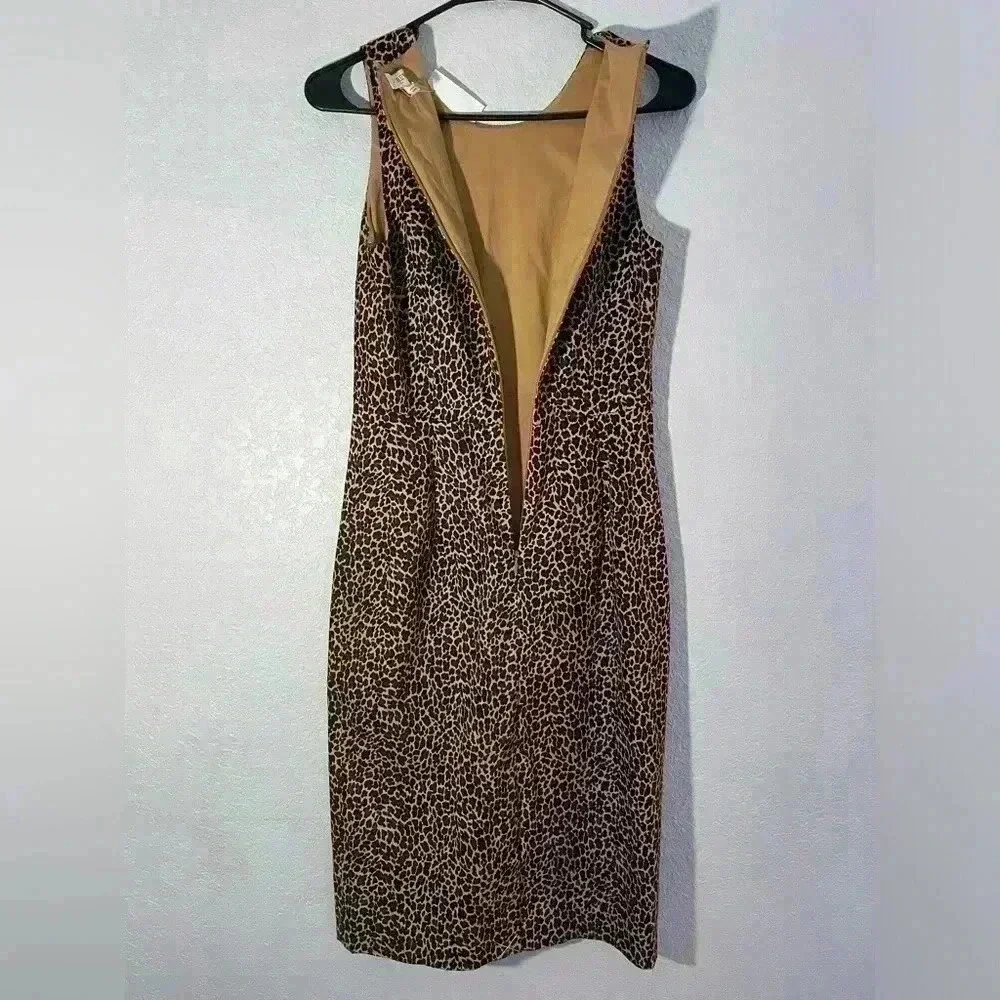 J Crew Leopard Print Sleeveless Dress size 00